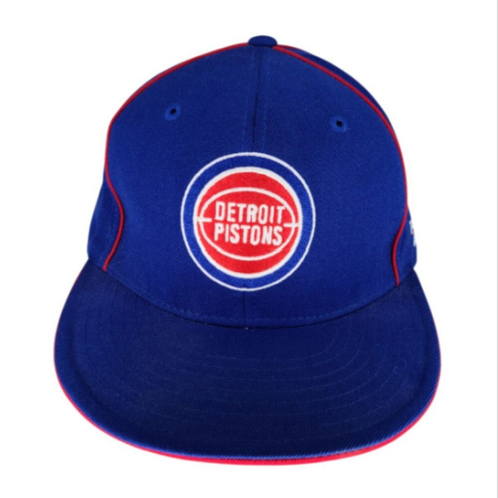 Detroit Pistons Hat Size 7.5 NBA Reebok Hardwood Classics Fitted Wool Blue Red